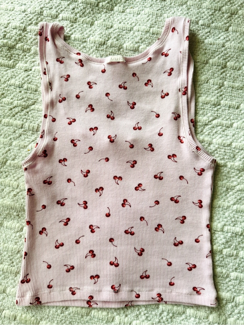 SKIMS Pink Tank Top w/ Red Cherry Print Sz S - Picture 3 of 7